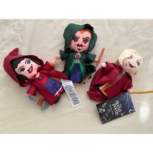 Disney Parks Hocus Pocus Sanderson Sisters 3 Doll Plush Set Halloween MNSSHP